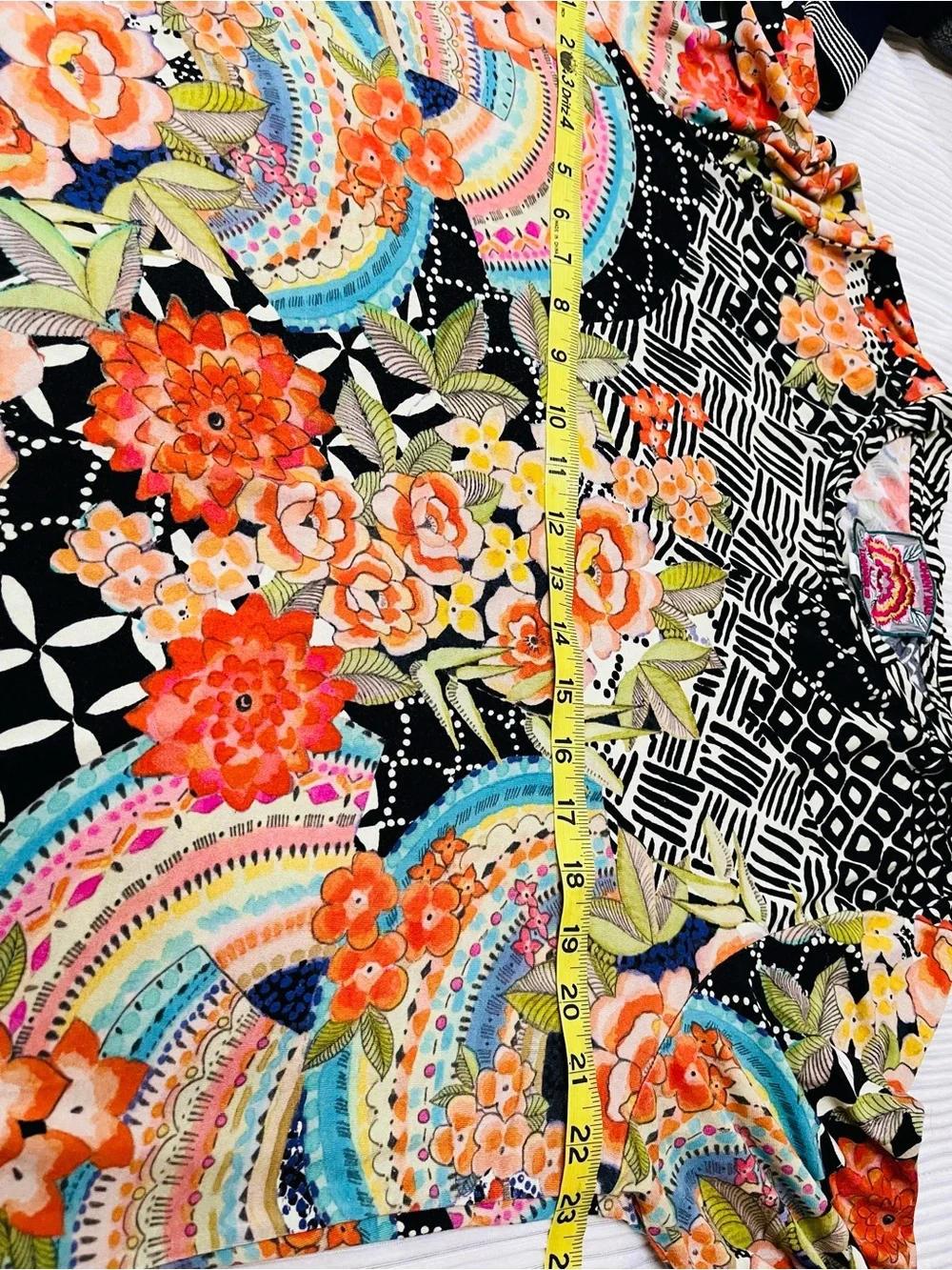 Floral-Print Black Long Sleeve Tee by Jonny Was - Picture 7 of 8
